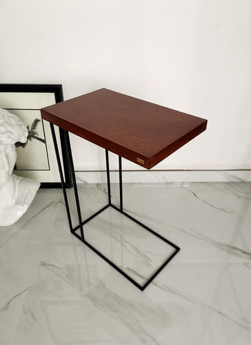 Mesa Tipo C Amalfi 50cmx32cmx65cm Para Cama, Oficina, Sofá.