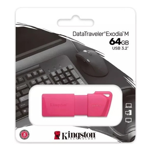 Memoria Usb 64gb Exodia M Rosa 3.2 Kingston