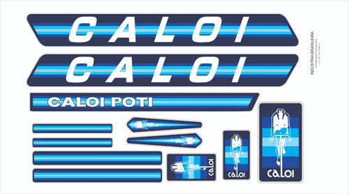 Adesivos Antiga Bicicleta Caloi Poti 1982 Azul