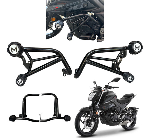 Defensa Slider Tipo Jaula Motocicleta Italika 250z Negra Ace