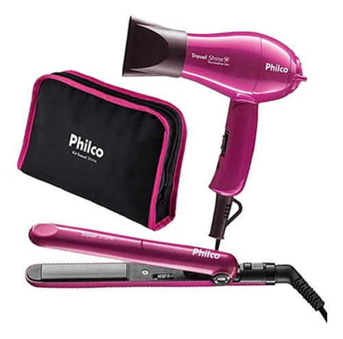 Kit De Beleza Philco Compacto P/ Viagens Secador + Prancha