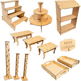 Kit A2 Mesa De Dulces Candy Bar  Mdf Muebles Para Cupcakes