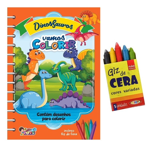 Kit 10 Livrinhos Para Colorir Com Giz De Cera Infantil