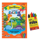 Kit 10 Livrinhos Para Colorir Com Giz De Cera Infantil