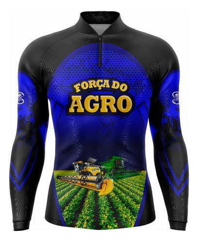 Camisa Camisetas Agro Uv50 Agricultura Gll-15azul