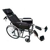 Silla De Ruedas Reclinable Pintada De Negro Plegable