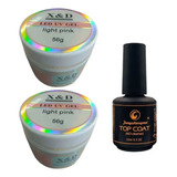 Kit 01 Top Coat Fengshangmei + 02 Gel Uv X&d Pink Nude 56gr