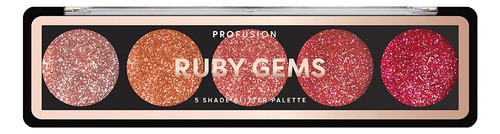 Paleta 5 Sombras Efecto Glitter  Ruby Gems Profusión