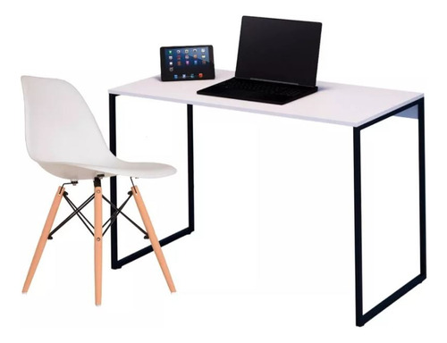Jogo Cadeira Luxo Escritório + Mesa Escrivaninha Eames