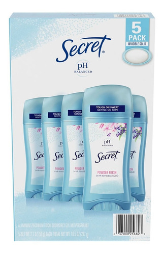 Desodorante Secret Powder Fresh 297g, Pacote Com 5 Unidades