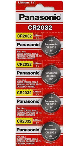 Pack 5 Pilas De Litio Panasonic Cr2032 Tipo Botón 