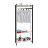 Guarda-roupa Closet Studio Snow E Preto 80 Cm