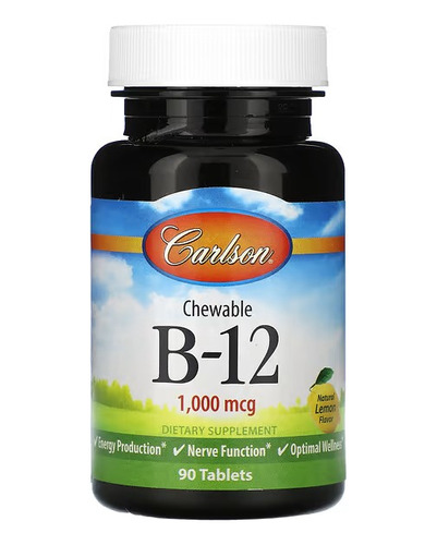 Carlson Labs Vitamina B 12 1000 Mcg 90 Tabs Masticables Sfn