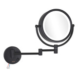 Espejo De Maquillaje Iluminado 7x Sin Pilas 20 Cm Negro.