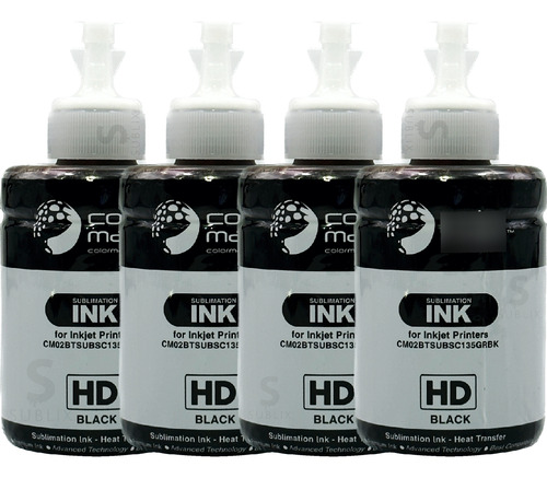 Kit 4 Tintas Inkpack Hd 135ml Para Sublimacion Colormake Msi