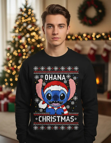 Sueter Navideño Sudadera Lilo Y Stitch