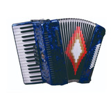 Farinelli Acordeon Teclas Azul 1307a 5 Registros C/ Estuche 