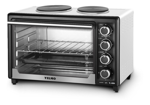 Horno Eléctrico 40l Yelmo Yl40ba Doble Anafe Negro Y Blanco