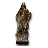 San José Con Niño Dios Pintado Al Óleo Con Hoja De Oro 135cm