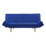 Sofa Cama Plegable Gs1991 Color Azul Marino Diseño De La Tela Liso