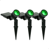 Kit 3 Espeto Refletor Led Solar Externo Jardim Pro10lm Verde