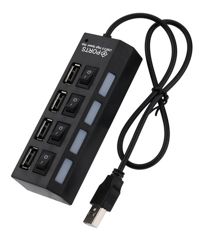 Hub Usb 4 Puertos Multipuerto Usb 2.0 Con Switch Individual