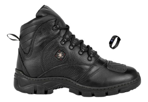 Bota Masculina Motoqueiro Trabalho Impermeável +brinde Top