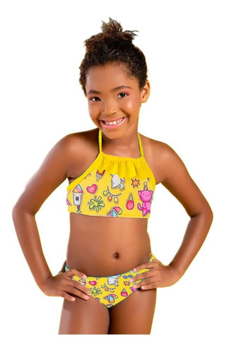 Biquini Infantil Moda Praia Verão Doces Proteção Uv50 1ao7