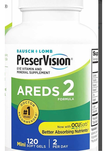 Preser Vision Areds 120 Mini Soft Gels  Importadas Usa