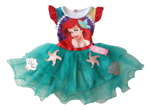 Vestido Sirenita Ariel Fiesta Tutu Disfraz