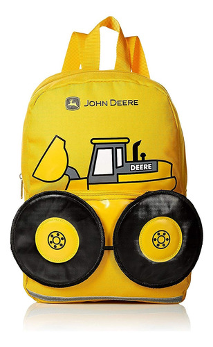 Mochila Tipo Tractor John Deere Para Ninos Color Amarillo