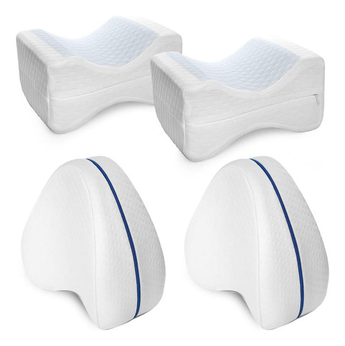 Set X4: 2 Almohadas Ortopédicas + 2 Almohadas Piernas Gel