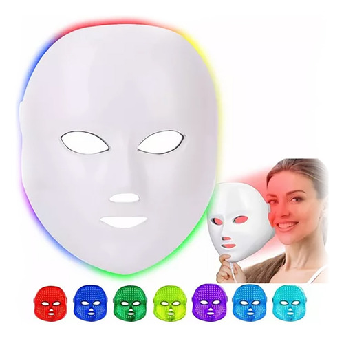 Mascara Led Facial 7 Colores Terapia Cara Cuello Rejuvenece