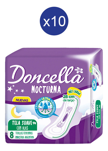 Pack Toallas Femeninas Doncella Nocturna 8 U