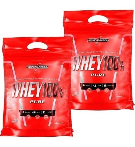 2x Whey 100% 907g - Total 1,8kg - Integral Medica Promoção