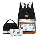 Kit Mochila Moda Casual Bolso Casual Para Mujer, 3 Piezas