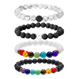 4 Pulseras De Chakras, Pulseras De Aceite Esencial Para Niño