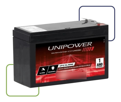 Bateria Para Alarme Cftv Cerca Elétrica 12v 4a Up12 Unipower