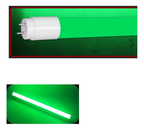 Kit C/10 Lampadas Led Tubular 60cm T8 9w Verde Bivolt