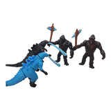 Juguete Godzilla Vs Kong Figuras 4pzs Negro Azul Accesorios