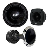 Kit Trio Orion 1 Sub 200wrms + 1 Driver + 1 Tweeter+ Cone Wg