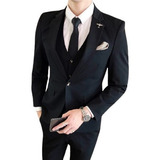 Kit Social Slim Executivo - Terno+colete+camisa+gravata