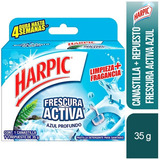 Canastilla + Repuesto Harpic Frescura Activa Azul 35 G