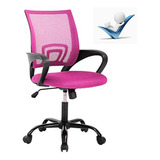 Silla De Oficina Ergonómica Rosa Compatible Con Escritorio.