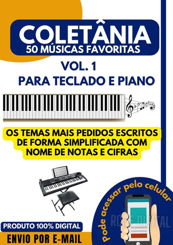 50 Partituras Piano/teclado Nome Das Notas - Iniciante