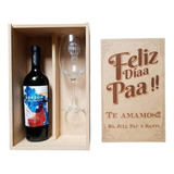 Regalo Día Del Padre Grabado Personalizado Con Vino Y Copa