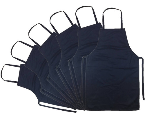50 Mandiles Delantal Largo Sin Bolsas Poliéster
