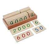 Adena Montessori Materials-tarjetas De Madera Con Caja (1-90