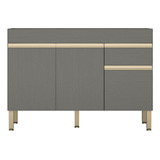 Mueble Inferior De Cocina 120 Cm Line Gris