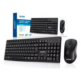 Teclado + Mouse Multimidia Sem Fio Abnt2 2.4ghz Bk-s1000m 